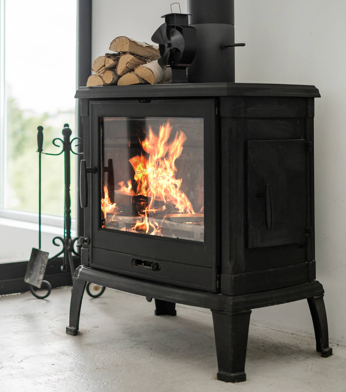 free standing wood burning stove